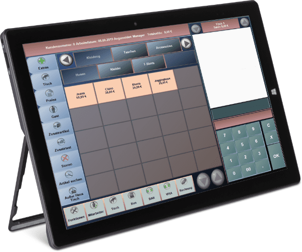 Mobiles Kassensystem auf Tablet Hardware