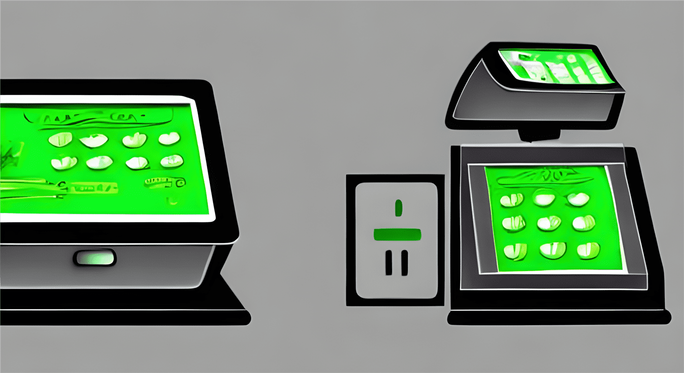 Zeichnung eines Touchscreen Kassensystem